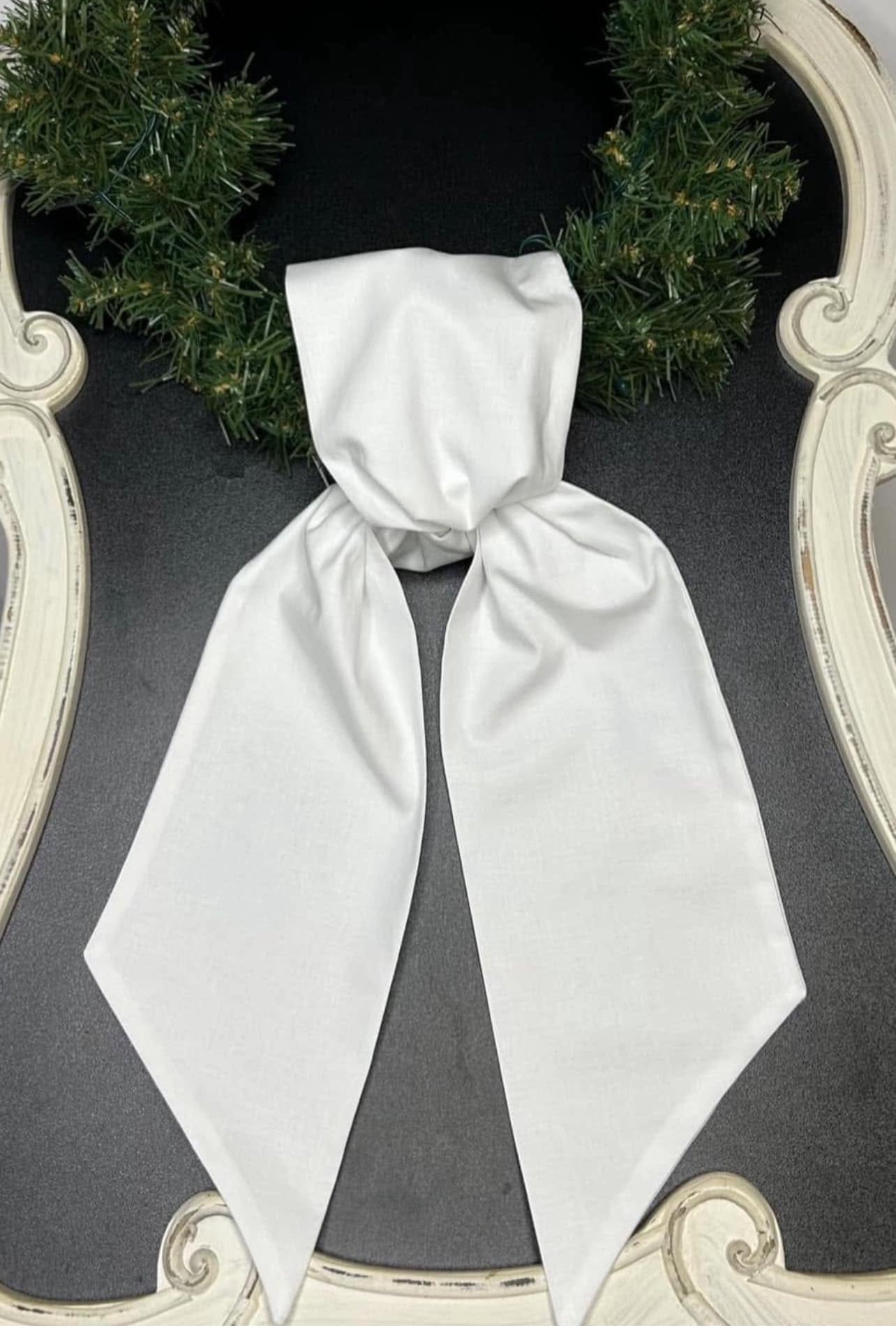 White Cotton Wreath Sash Blanks