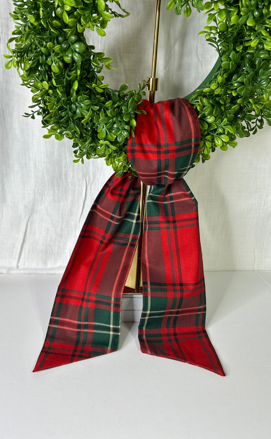 Holiday  Plaid Cotton Wreath Sash